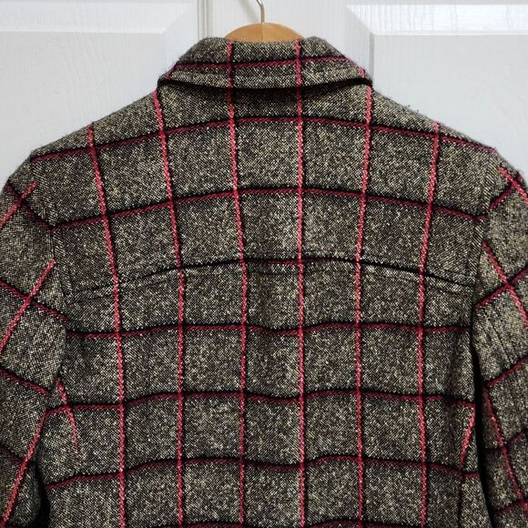 Carlisle Jacket Women 6 Pink Multi Plaid Wool Silk Mohair Zip Pockets Lined Soft - Picture 3 of 9